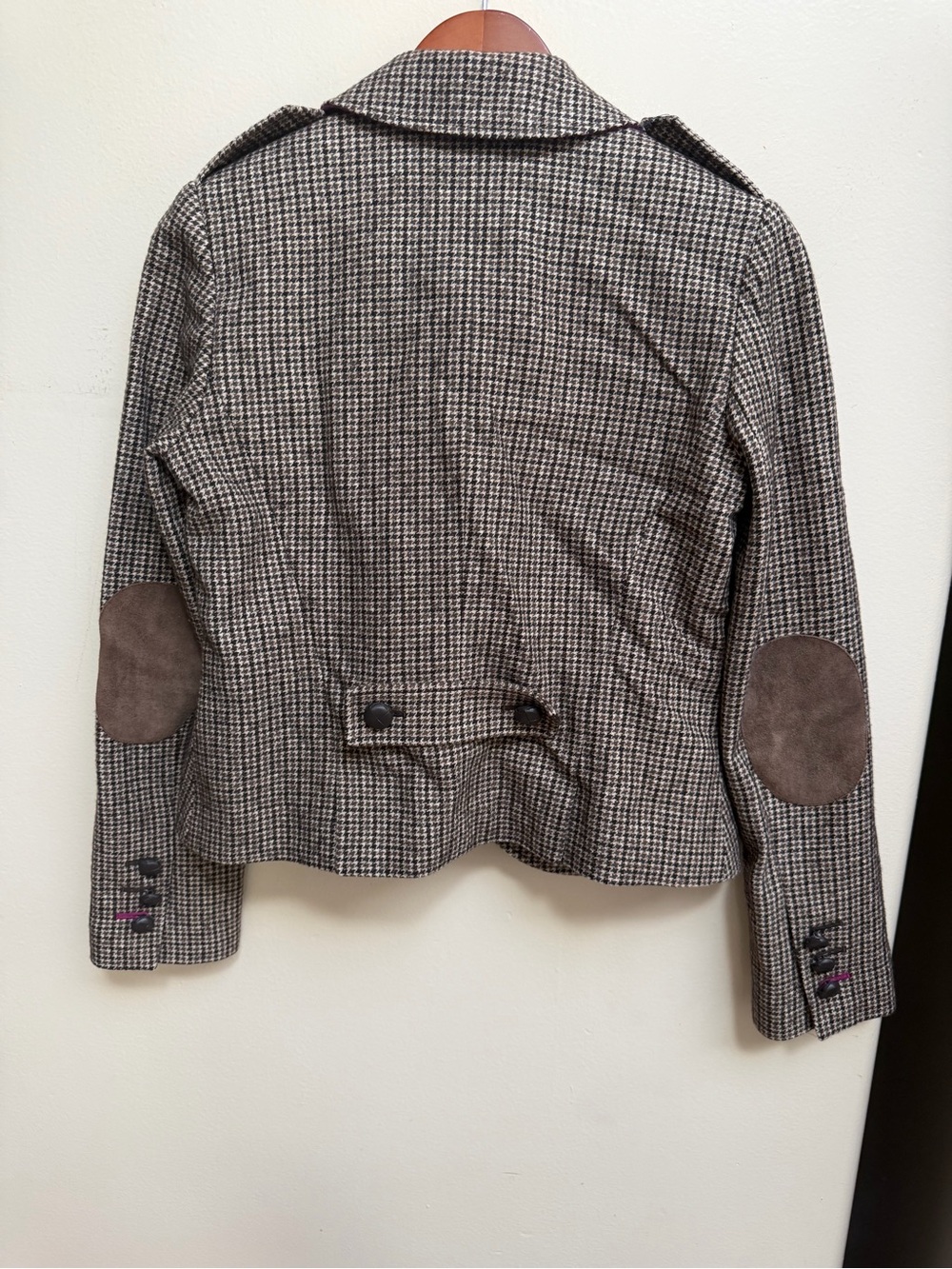 Cole Haan  Houndstooth Peacoat Jacket - Brown & Cream - Picture 8 of 8